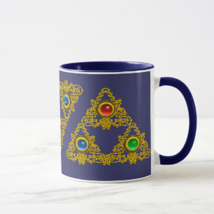 TAZA TALISMÁN ÉLFICO MÁGICO /TRIÁNGULO DE ORO CON PIEDR
