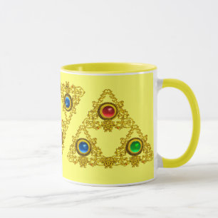 TAZA TALISMAN MAGIC ELFIC/TRIÁNGULO ORO CON GEMSTONES