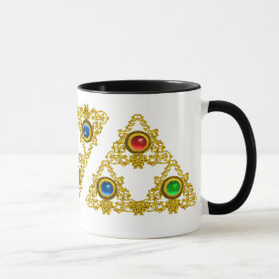 TAZA TALISMAN MAGIC ELFIC/TRIÁNGULO ORO CON GEMSTONES