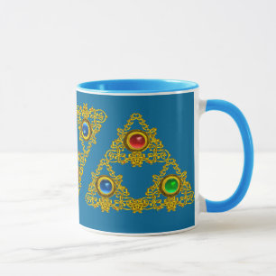TAZA TALISMAN MAGIC ELFIC/TRIÁNGULO ORO CON GEMSTONES