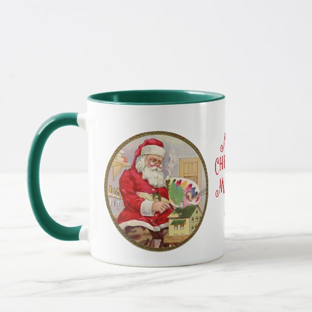 Taza Taller de Santa Artista Personalizado de Mensaje y (Izquierda)