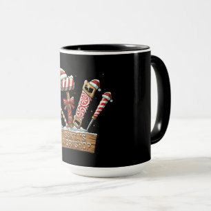 Taza Taller de Santa divertido herramientas de mano de