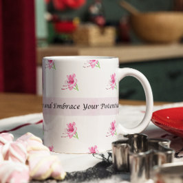 Taza Tambor motivador rosa floral