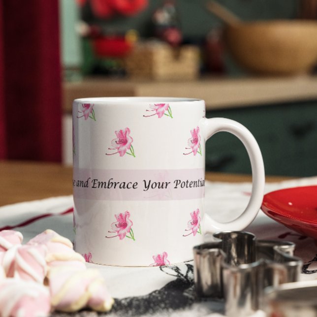 Taza Tambor motivador rosa floral (Subido por el creador)