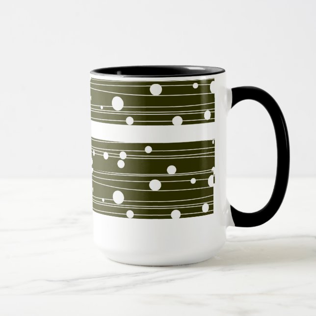 Taza Tapa de café del patrón de puntos de Polka blanco (Derecha)