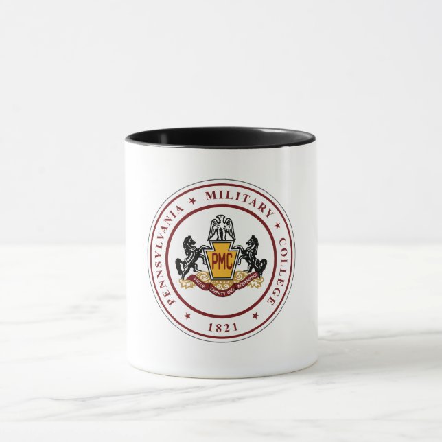Taza + Tapa de sellado PMC blanco con guarnecido negro  (Centro)