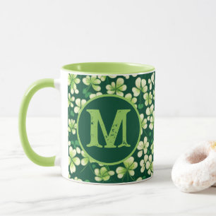 Taza Tapiz de Shamrock Esmeralda: Luz Verde Oscura