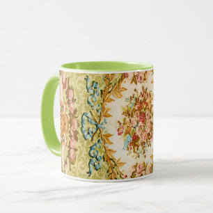 Taza Tapiz francés de rosas florales victorianas barroc