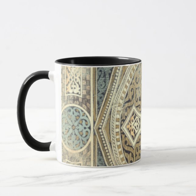 Taza Tapiz ornamental con diseño geométrico ornato (Izquierda)