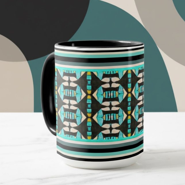 Taza Tapiz Tribal Turquesa (Subido por el creador)