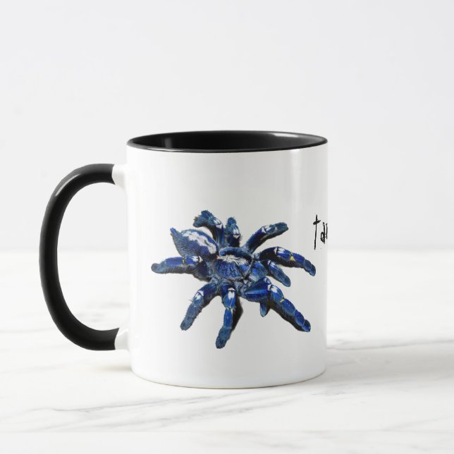 Taza Tarantula, tarantul-manía, araña azul grande (Izquierda)