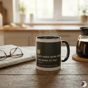 Taza Tarjeta de crédito del divertido banco de papá reg