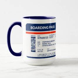 Taza Tarjeta de embarque (azul y rojo) SRG