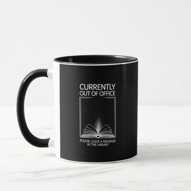 Taza Tarjeta de fecha de mensaje de biblioteca fuera de (Izquierda)