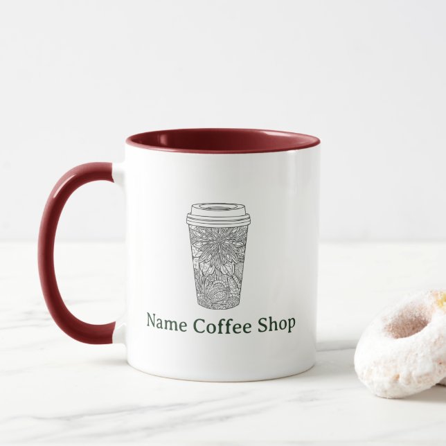 Taza Tarjeta de fidelidad de café simple moderna (Con donut)