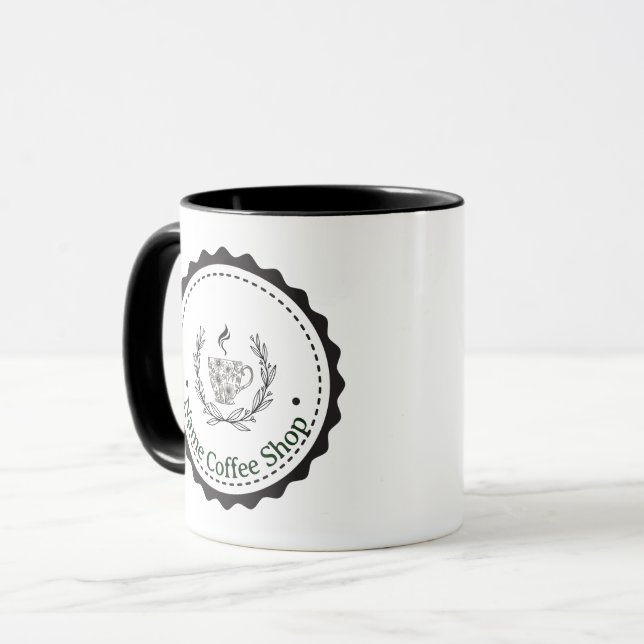 Taza Tarjeta de fidelidad de cafetería simple moderna (Anverso izquierdo)
