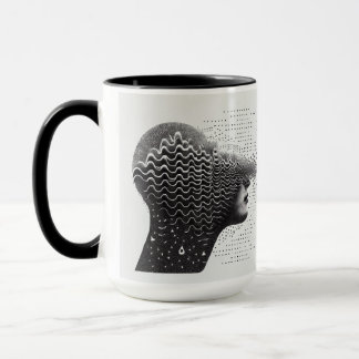 Taza Tarjeta de la cara de la mujer de B&W Surreal Opti