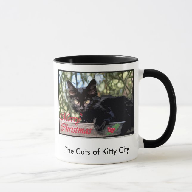 Taza Tarjeta de Navidad de Mondo Longwhiskers, los (Derecha)