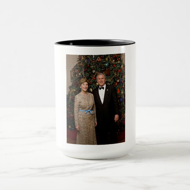 Taza Tarjeta de Navidad del Presidente estadounidense G (Centro)