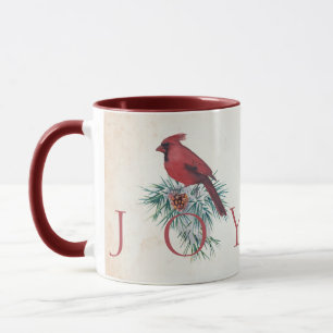 Taza Tarjeta de Navidad personalizada cardenal vintage