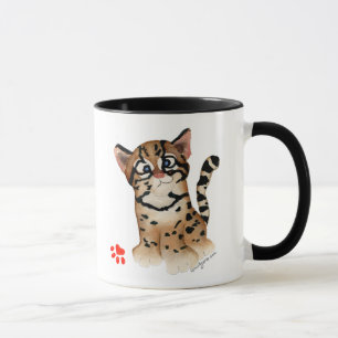 Taza Tarjeta de Ocelote de Dibujos Animados Adorable co