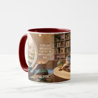 Taza Tarjeta de Papá Solopreneur Retro Futurista