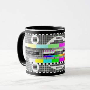 Taza Tarjeta de prueba de televisión "Por favor, espere