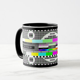 Taza Tarjeta de prueba de televisión "Por favor, espere