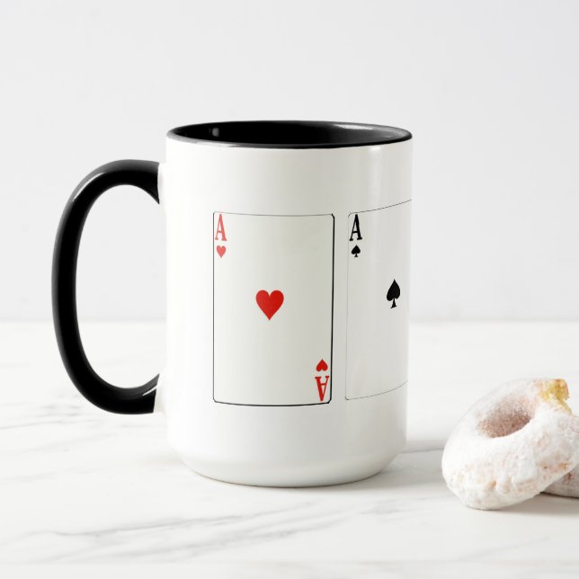Taza Tarjeta de reproducción de Ases alta (Con donut)