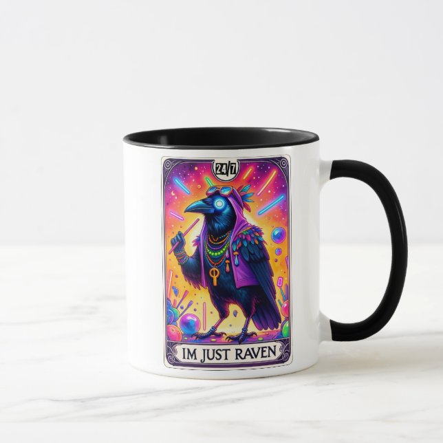 Taza Tarjeta Tarot divertida/Solo soy Raven (Derecha)