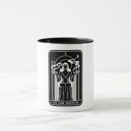 Taza Tarot Alta Sacerdotisa Fumando Marihuana Oculta Fe