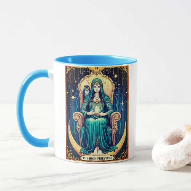 Taza Tarot Card, the High Priestess 2 (Con donut)