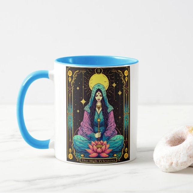 Taza Tarot Illustration, the High Priestess (Con donut)