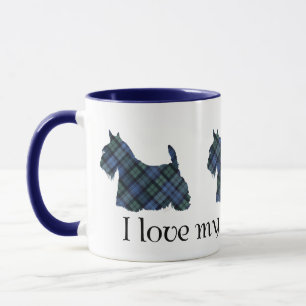Taza Tartan Black Watch Terrier Escocés