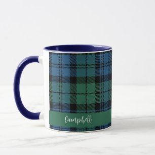 Taza Tartan Campbell Escritura a Mano Personalizado