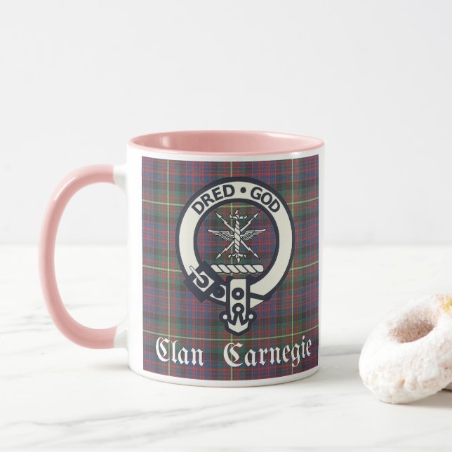 Taza Tartan Clan Carnegie Crest (Con donut)