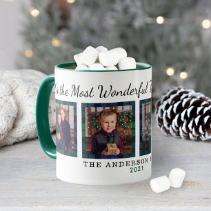 Taza Tartan de la época más maravillosa Foto de Navidad