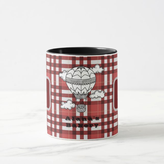 Taza Tartán Mug rojo y blanco alegre (Centro)