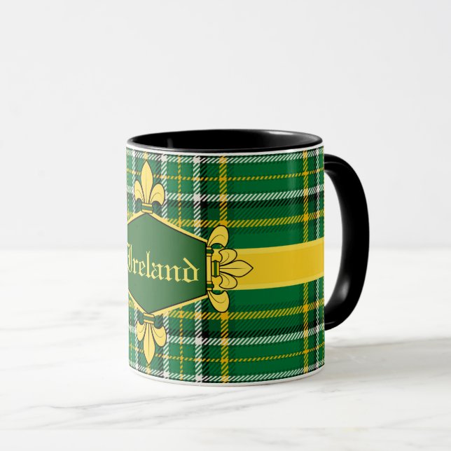 Taza Tartán nacional de Irlanda, personalizar con el (Anverso derecho)