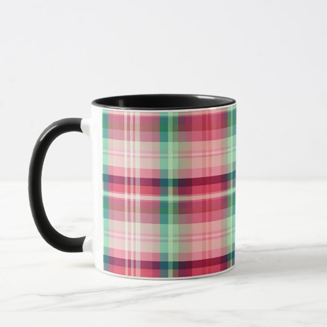 Taza Tartán verde rosa (Izquierda)