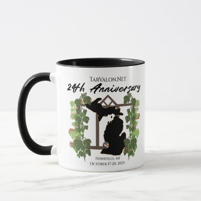 Taza TarValon.Net 24 años Fiesta café Mug (Izquierda)