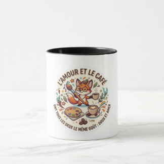 Taza Tasse à Café avec Citation : « L’amour et le café 
