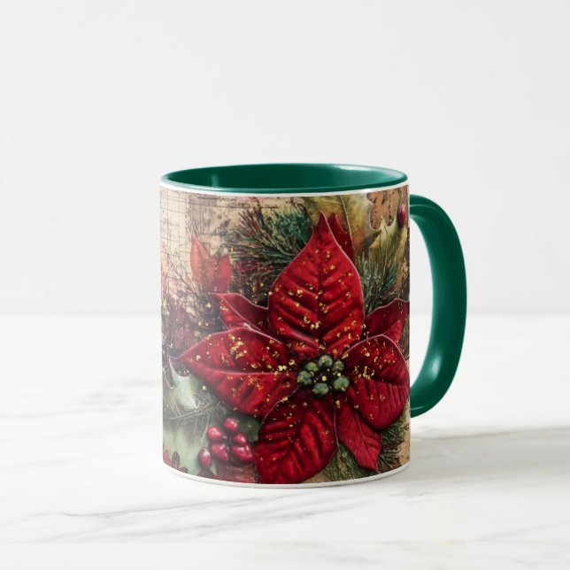 Taza Tasse Christmas Collage Junk Journal Var15 (Anverso derecho)