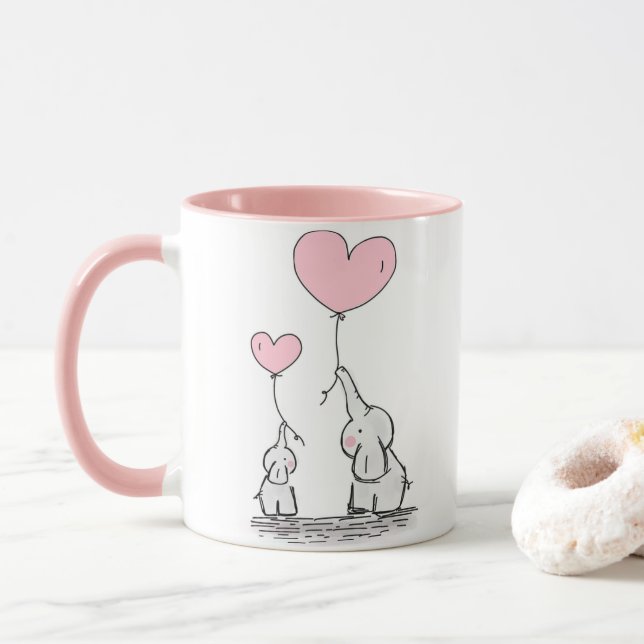 Taza tasse de café elephant (Con donut)