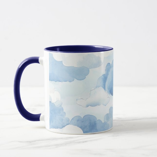 Taza Tasse mit hellblauen Wolkendesign 350ml (Izquierda)