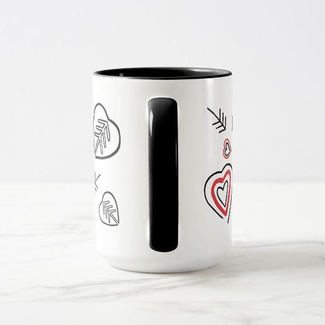 Taza Tasse motifs graffitis cœurs love (Asa)