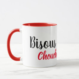 Taza Tasse mug bisous chouchou intérieur rouge