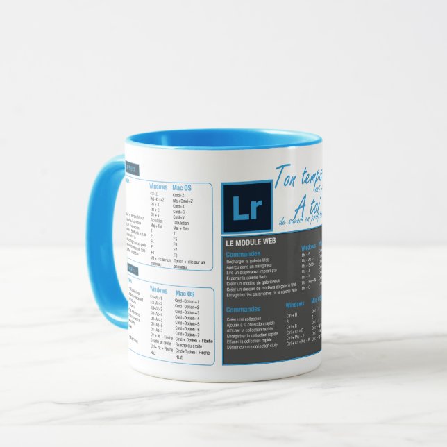 Taza Tasse mug raccourcie clavier Lightroom (Anverso izquierdo)