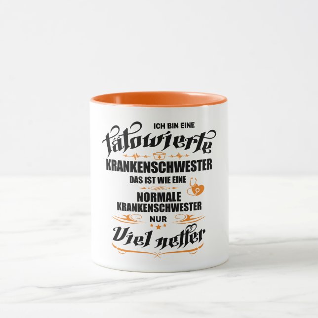 Taza Tätowierte Krankenschwester Geschenkidee Tasse (Centro)