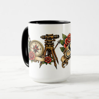 Taza Tatuaje Clásico para Agrimensores 